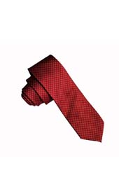 红色方格真丝领带