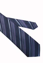 蓝底条纹真丝领带