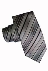 灰底斜纹真丝领带